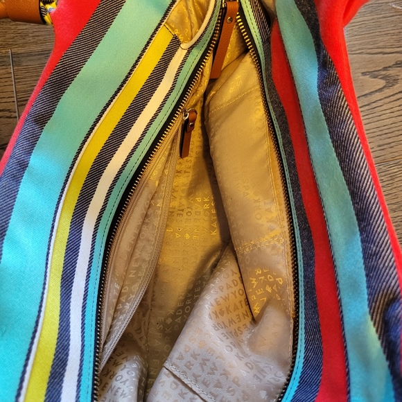 Kate spade ♠️ bag hand shoulder summer stripes rainbow - Picture 4 of 8